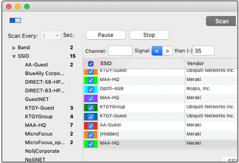MacOS WiFiScanner